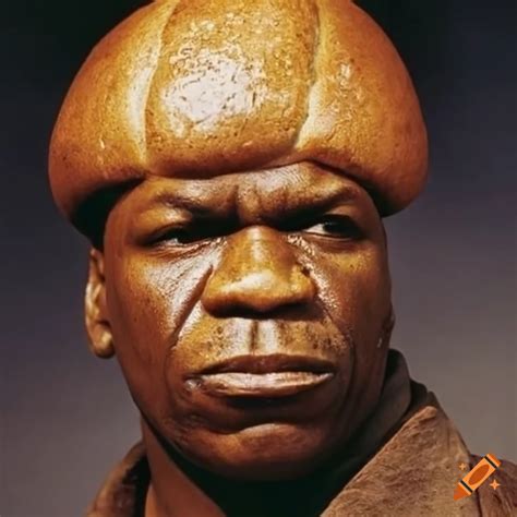 Ving rhames wearing a loaf of bread on his head on Craiyon