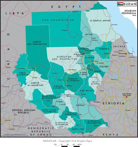 Sudan Political Wall Map | Maps.com.com