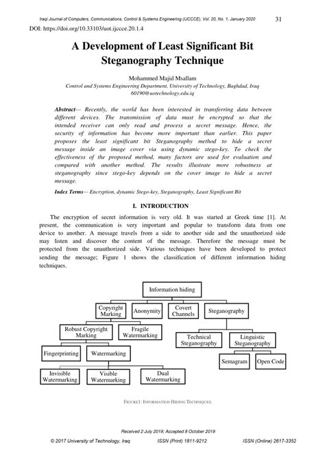 (PDF) A Development of Least Significant Bit Steganography Technique