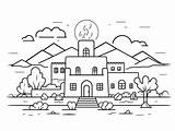 New Mexico Landmarks For Coloring  Page sketch template