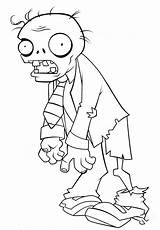 Plants Vs Zombies Basic Zombie coloring Page  Download Print Or Color sketch template