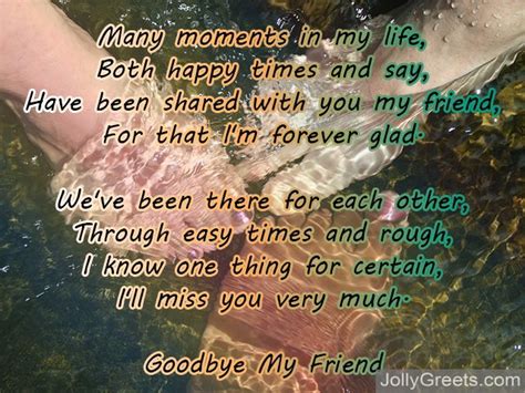 Goodbye Poems for Friends: Farewell Poems in Friendship