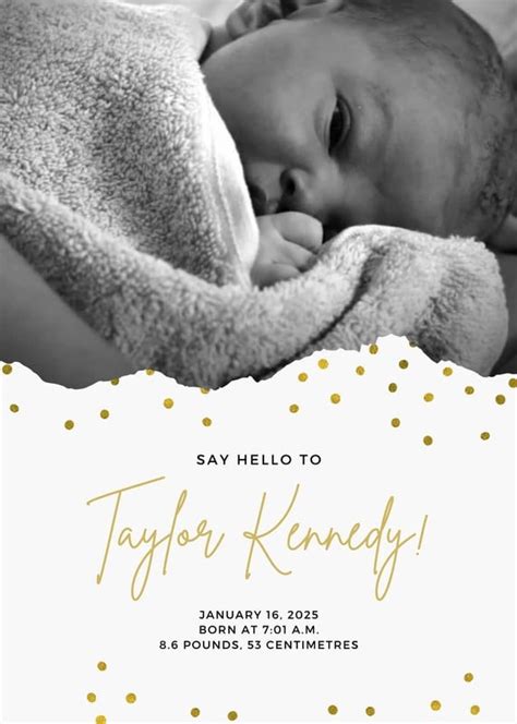 Free, Printable, Customizable Birth Announcement Templates, 59% OFF