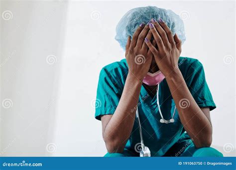 Crying nurse stock photo. Image of exhausted, problems - 191063750