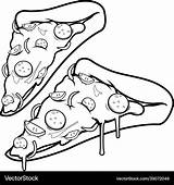 Pepperoni Pizza Coloring Page sketch template