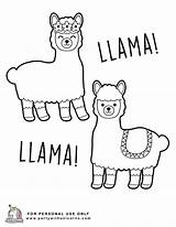 Llama Coloring Pages  Free Download Party With Unicorns sketch template