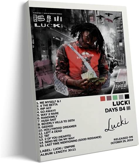 Lucki poster Days B4 III Album Cover Poster Room Aesthetic decor hip-hop artist Canvas Wall Art ...