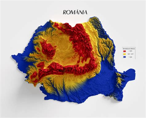 Romania Shaded Relief Map | Wondering Maps