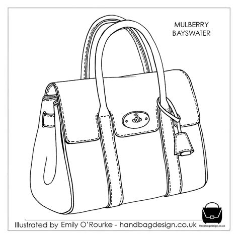 MULBERRY - BAYSWATER BAG- Designer Handbag Illustration / Sketch ...