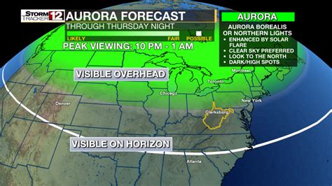 Northern Lights Tonight Map - South Carolina Map