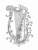 10  Free Harp Coloring Pages For Creative Fun Bingleymusiclivecom sketch template