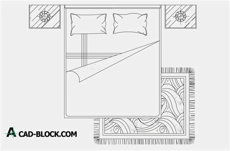 CAD Bed accessories for a bedroom DWG - Free CAD Blocks
