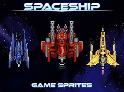 Spaceship Game Sprites by 2D Game Assets on Dribbble