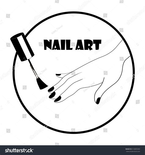 Vector Black White Nail Art Logo: vetor stock (livre de direitos ...