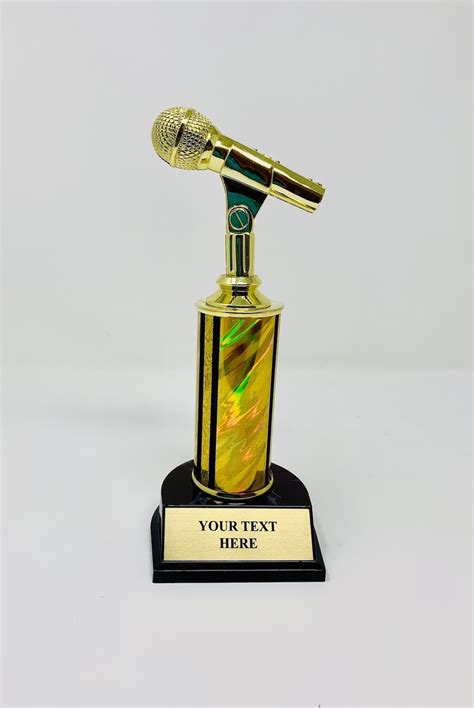 Trophy, Microphone Award Trophy, Personalized Music Award, Wording, 9 ...