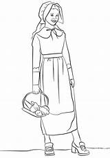 Pilgrim Girl coloring Page  ColouringPages sketch template