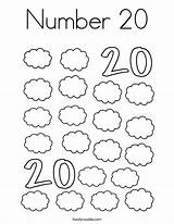 Number 20 Coloring Page  Twisty Noodle sketch template