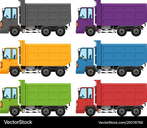 Set different truck colour Royalty Free Vector Image