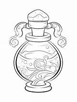 Premium AI Image  Magic potion Bottle Magical Fairytale Fairy coloring sketch template
