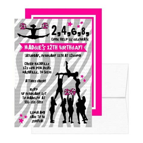 Cheerleading Birthday Party Invitation, Cheer Birthday Invite, Cheer Birthday Party, Cheer Party ...