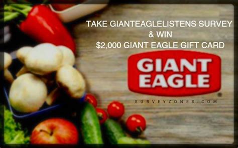 GiantEagleListens.com | Take GIANT EAGLE SURVEY & Win $2000 Gift Card | Eagle gifts, Giant eagle ...