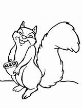 Happy Cartoon Squirrel coloring Page sketch template