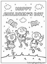 Printable Childrens Day Coloring Page  Free Pages sketch template
