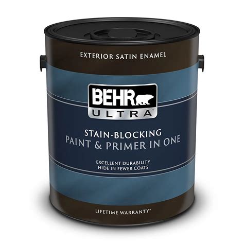 BEHR ULTRA Exterior Satin Enamel Paint & Primer in One - Deep Base, 3 ...