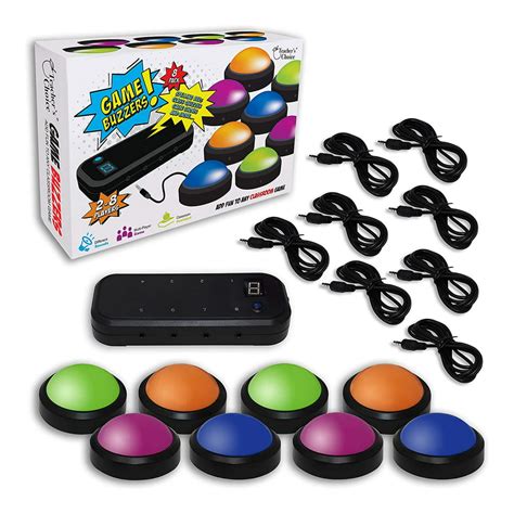 8 Pack Game Buzzer System with Lights, Stickers Included - Walmart.com ...