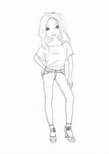 Ausmalbilder Topmodel 01  Model Sketch Coloring Pages Pencil sketch template