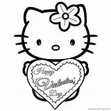 Hello Kitty Happy Valentines Day Coloring Pages With Hearts And Flowers  sketch template