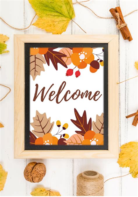 Welcome Sign Printable Fall Sign Thanksgiving Sign Decor Party Autumn ...