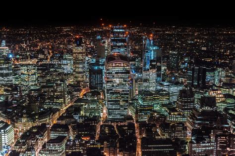 wallpaper london, united kingdom, skyscrapers, top view, night city HD : Widescreen : High ...