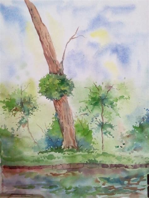 watercolor landscape trees and green by badasssketcher on DeviantArt