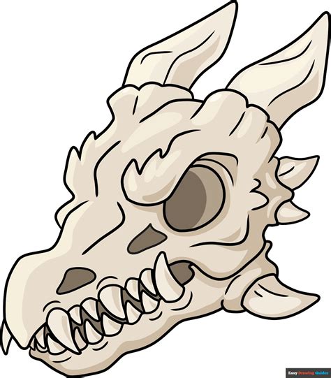 How to Draw a Dragon Skull - Really Easy Drawing Tutorial