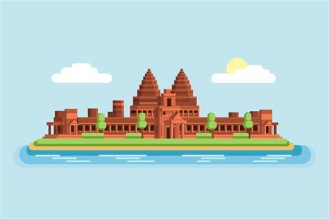 Angkor Wat Temple Cambodia Landmark Graphic by aryo.hadi · Creative Fabrica