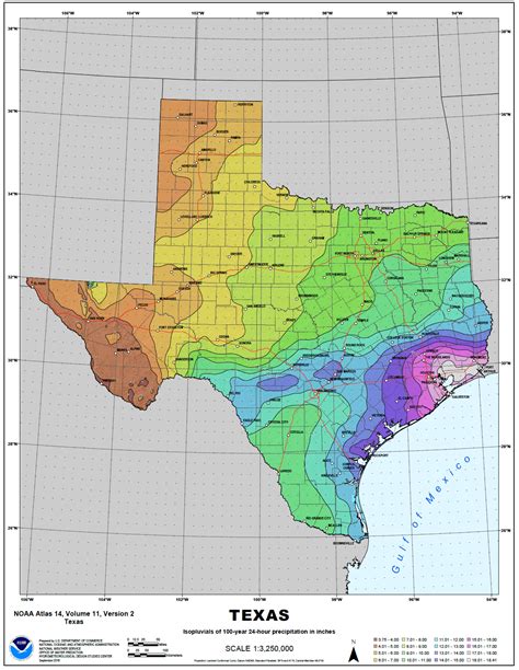 New 100-year 24-Hour Rainfall Map and Data Released by NOAA Today ...