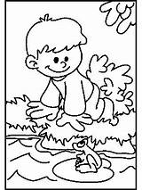 transmissionpress Boy And Frog  Kids Coloring Pages sketch template