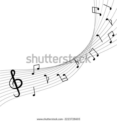 Black White Vector Illustration Music Notes Stock Vector (Royalty Free ...