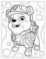 Paw Patrol Coloring Pages Rubble sketch template