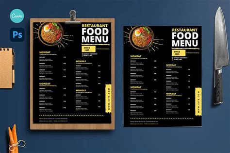 Canva Restaurant Food MenuFood Menu TemplatesPrintable | Etsy Food Menu Template, Restaurant ...