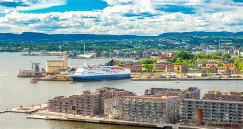 Panoramic view of the port of Oslo, Norway 4559332 Stock Photo at Vecteezy