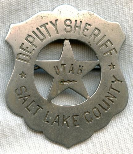 Great Circa 1880s Salt Lake County Utah Deputy Sheriff Circle Star Cut ...