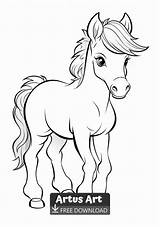 Horse Coloring Page For Kids  coloring Pages sketch template