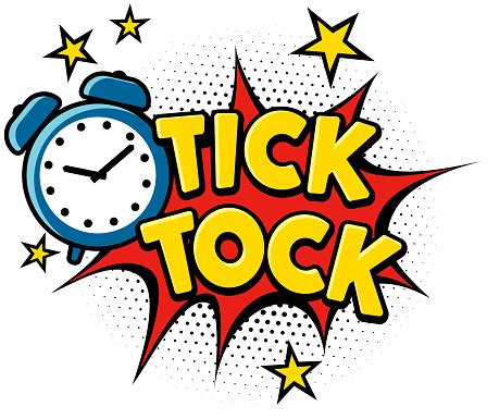 Alarm Clock And Tick Tock Text Stock Illustration - Download Image Now - iStock