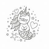 Cute Unicorn Mermaid Coloring Pages sketch template