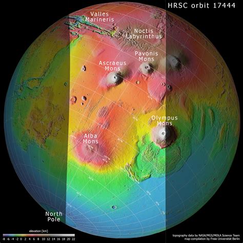 ESA - Topography of Tharsis region on Mars