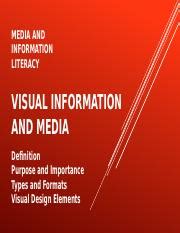 Visual Information and Media 1.pptx - MEDIA AND INFORMATION LITERACY ...