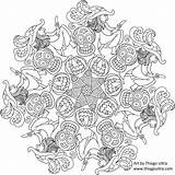 Free Coloring Page – Halloween Mandala / Do  sketch template