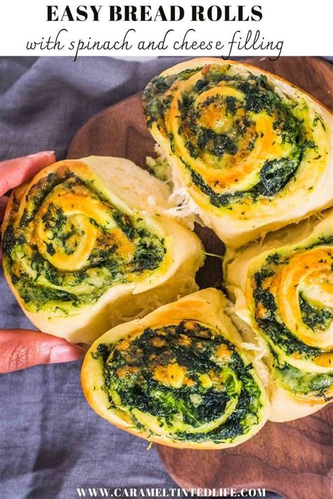 Homemade Savory Bread Rolls - Spinach and Cheese Stuffed Bread Rolls | Caramel Tinted Life